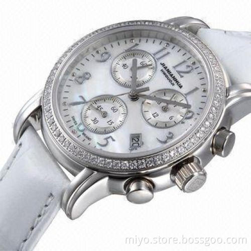 Multifunction Watch with Stainless Steel and Leather Strap, Unique and Novelty Items